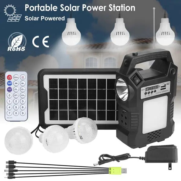 Portable Solar Power Station Rechargeable Backup Power Bank