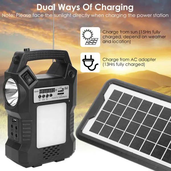 Portable Solar Power Station Rechargeable Backup Power Bank