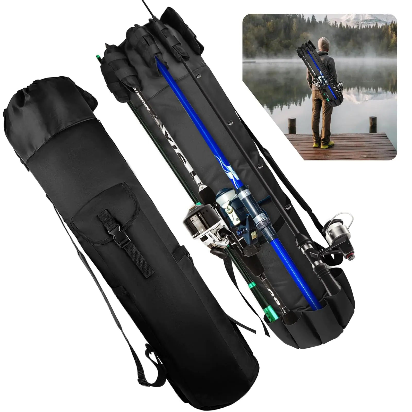 Fishing Rod Bag Fishing Pole Carrier Case Bag